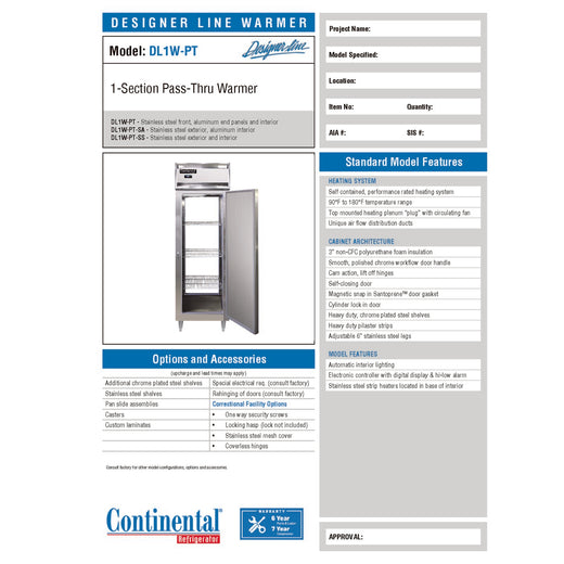 Manufacturer Spec Sheet