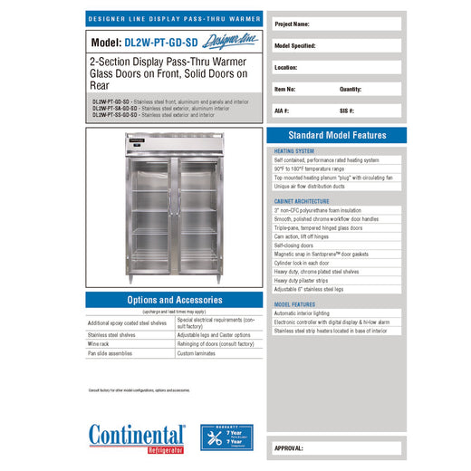 Manufacturer Spec Sheet