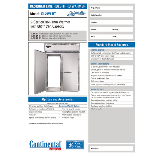 Manufacturer Spec Sheet