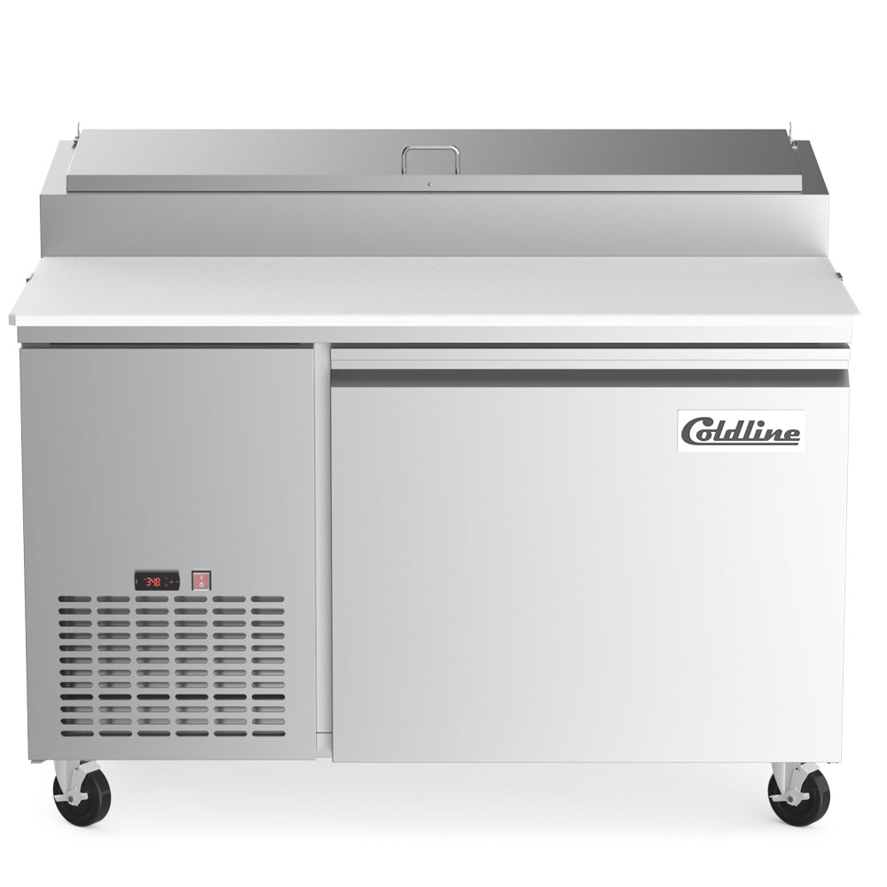 Coldline CPT-44 refrigerated pizza prep table, front view