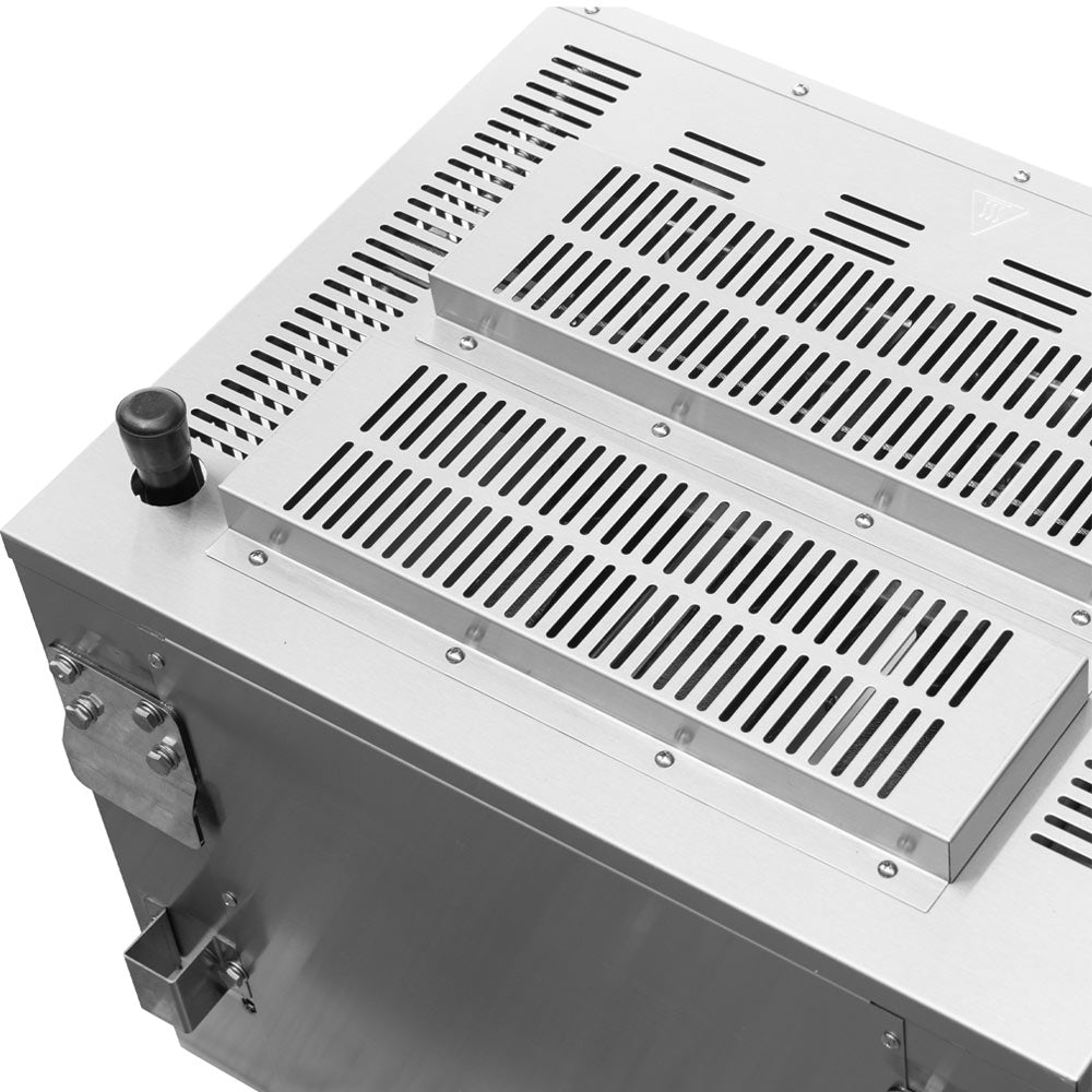 Cookline CSM-24-RM 24" infrared salamander broiler, top view showing the vents and gas inlet