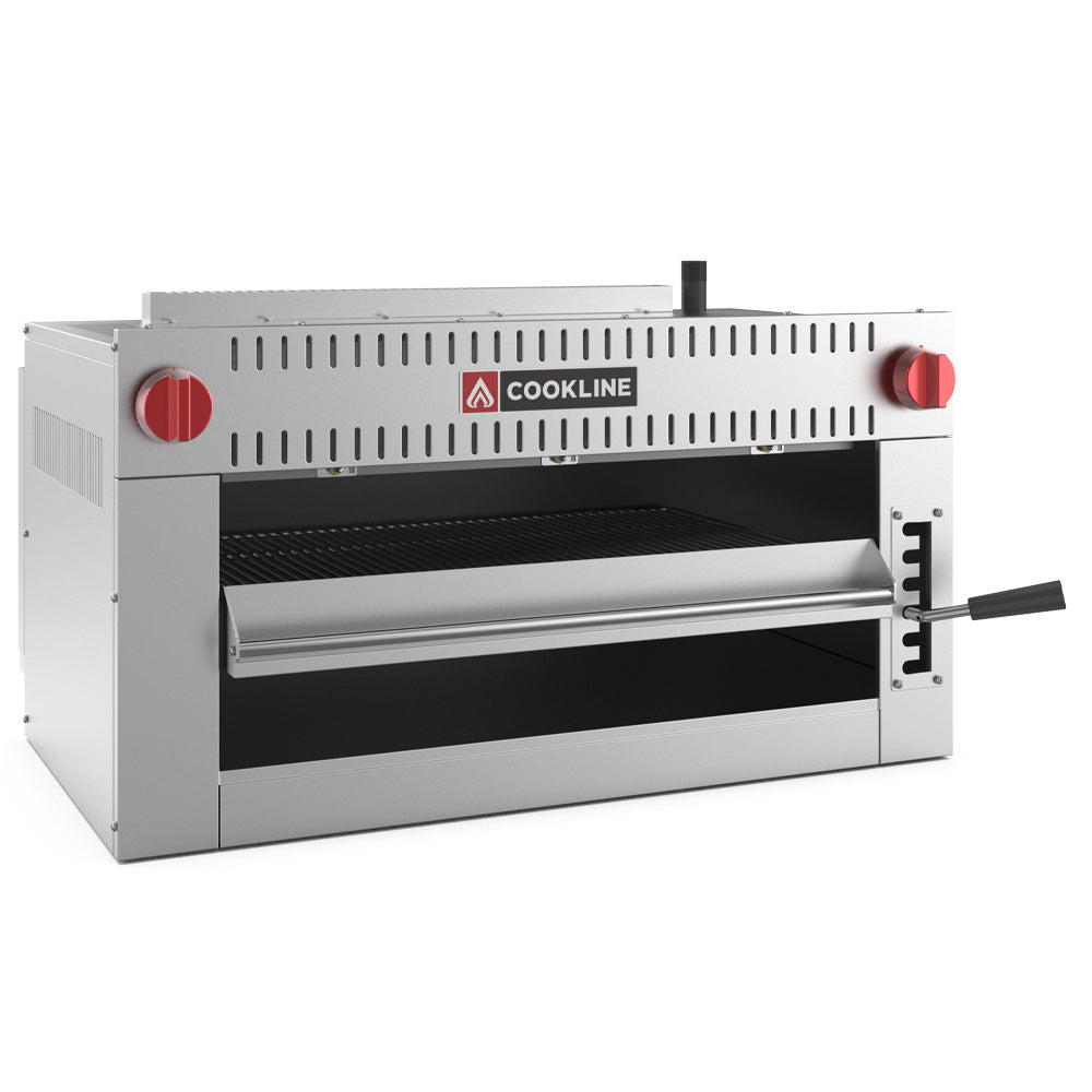 Cookline CSM-36-WM 36" infrared salamander broiler, front angle view