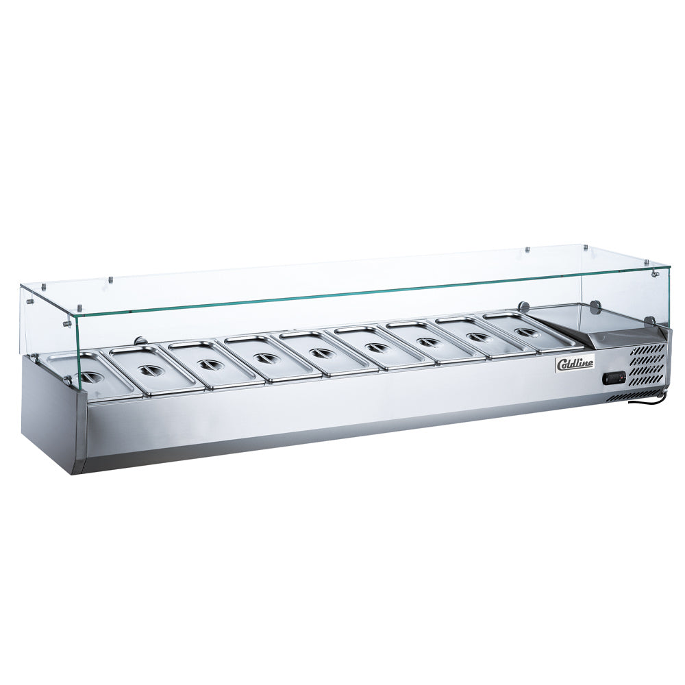 Coldline CTP80SG refrigerated countertop salad bar, front angled view