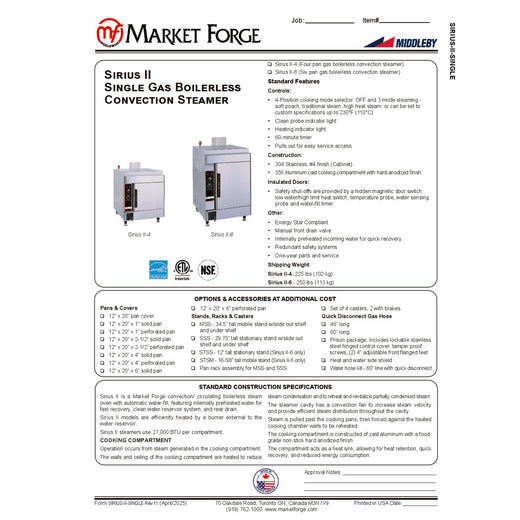 Product Family Spec Sheet