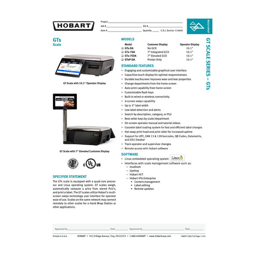 Spec Sheet