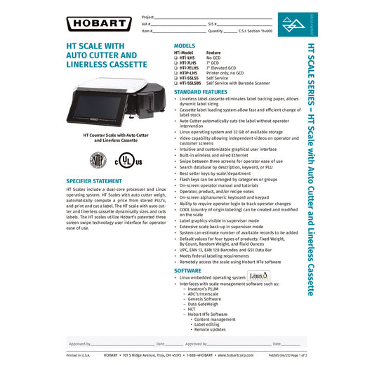Spec Sheet