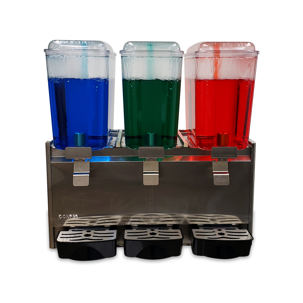 Donper USA D35 Countertop Beverage Dispenser with 3 Bowls / Spray Type - 4.75 Gal (each) - 550W