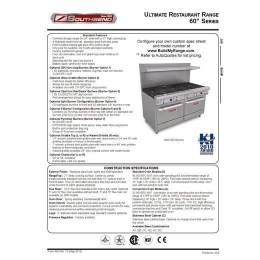 Product Family Spec Sheet