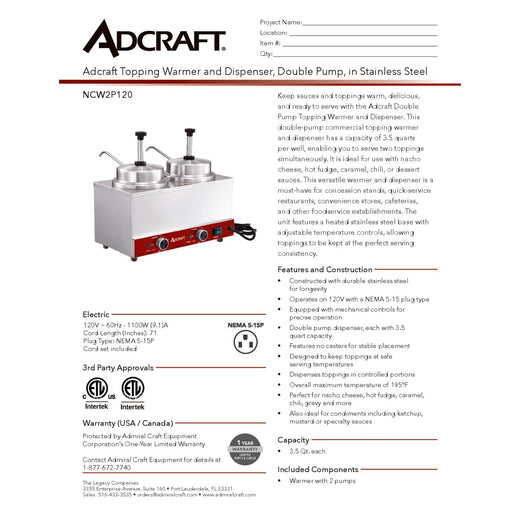 NCW1P120 Spec Sheet