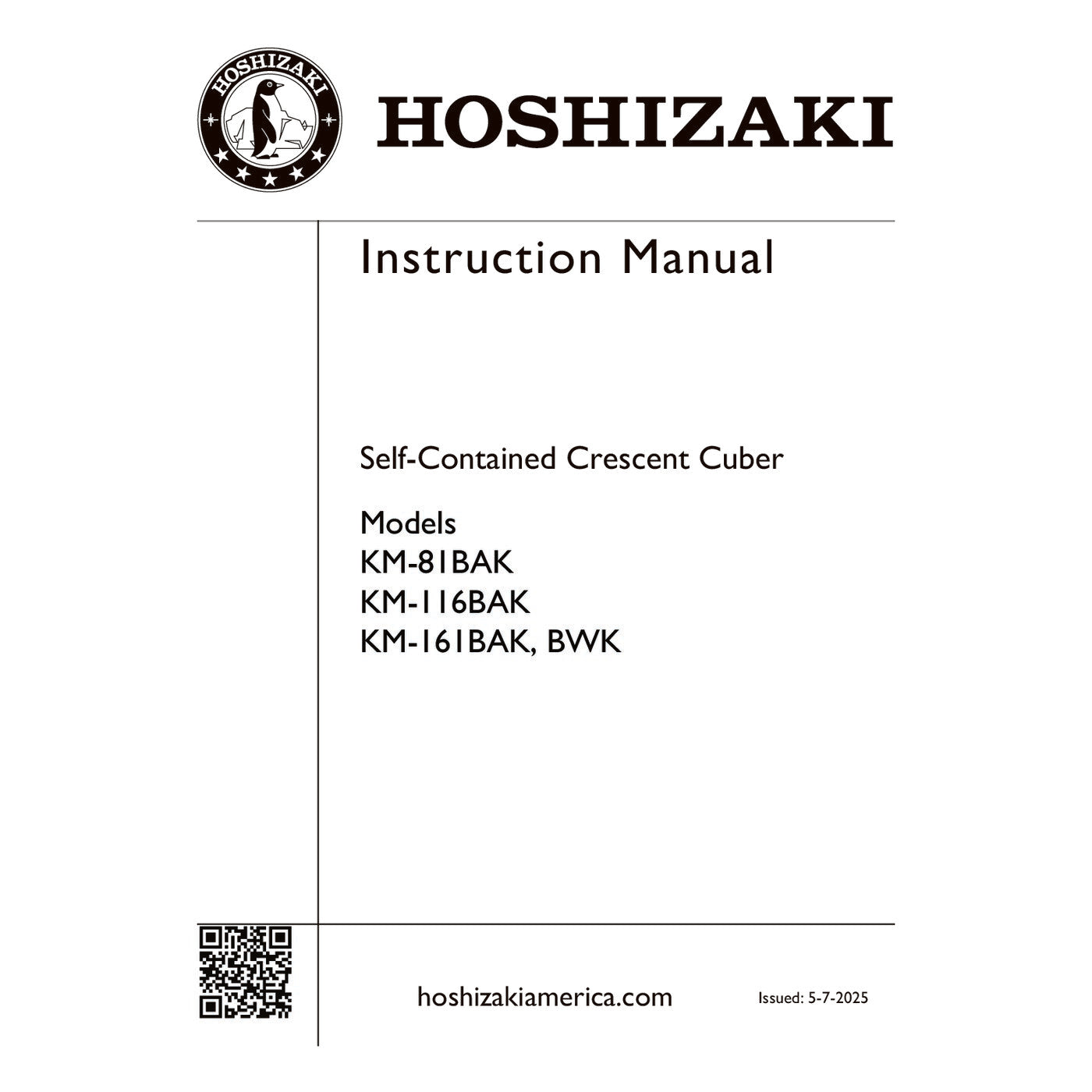 Hoshizaki KM-81BAK 98 lb. Crescent Cube Undercounter Ice Machine with