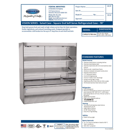 VRSS7278-SAL Spec Sheet