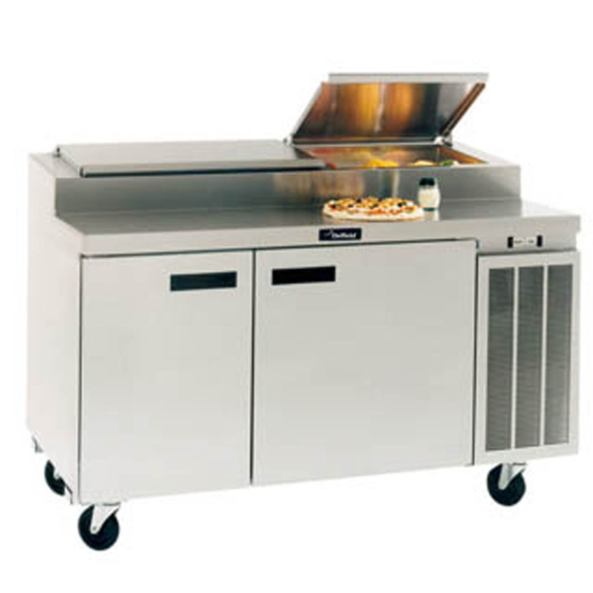 Delfield 18660PTBMP 60-Inch Refrigerated Pizza Prep Table — 7 Pans, 2 doors