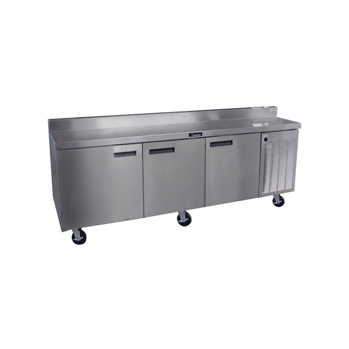 Delfield 18699BSTMP 99-Inch Commercial Worktop Refrigerator — 3 doors