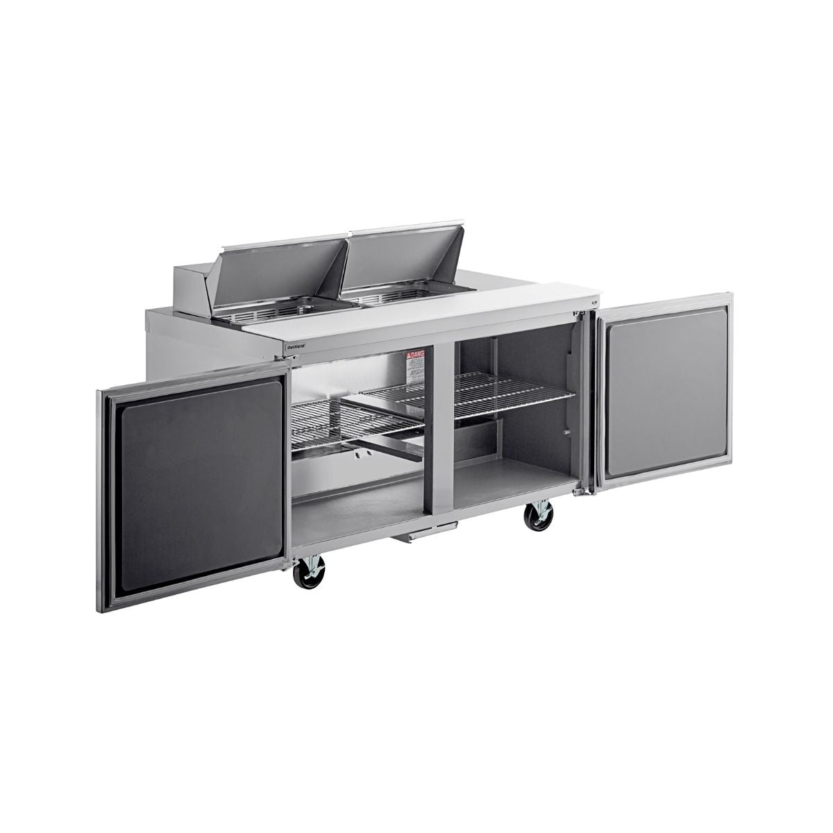 Delfield 4460NP-12 60.13-Inch Sandwich & Salad Prep Table — 12 Pans, 2 doors
