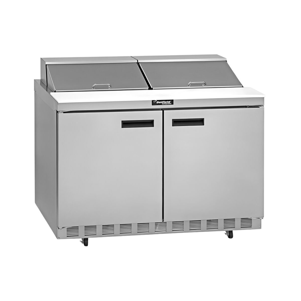 Delfield 4464NP-16 64.13-Inch Sandwich & Salad Prep Table — 16 Pans, 2 doors