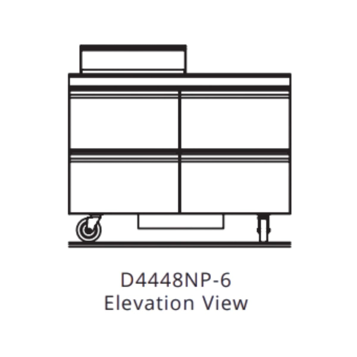 Delfield D4448NP-6 48.13-Inch Sandwich & Salad Prep Table — 6 Pans, 4 drawers