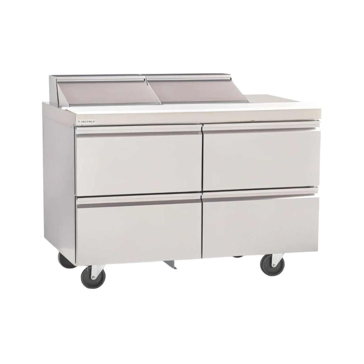 Delfield D4448NP-8 48.13-Inch Sandwich & Salad Prep Table — 8 Pans, 4 drawers