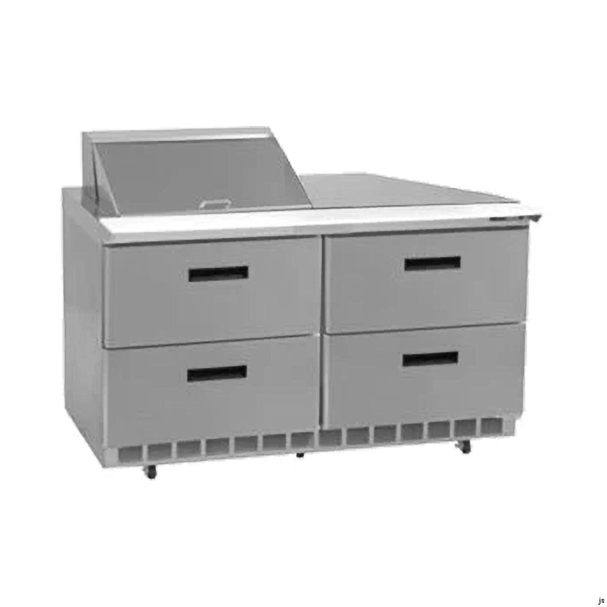 Delfield D4448NP-8 48.13-Inch Sandwich & Salad Prep Table — 8 Pans, 4 drawers