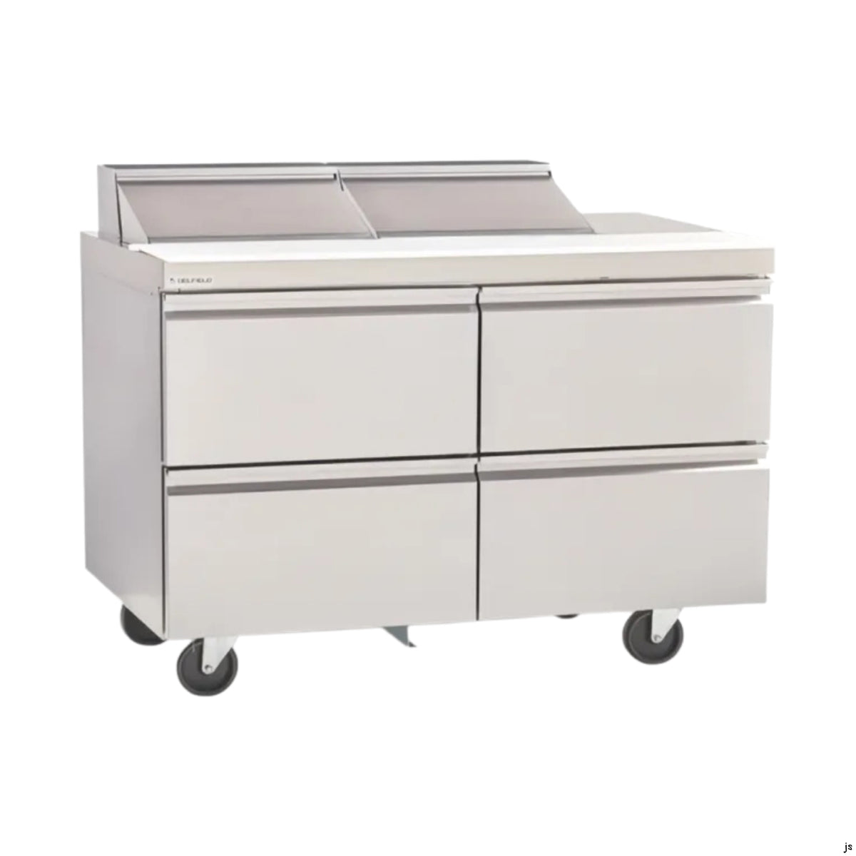 Delfield D4460NP-24M 60.13-Inch Sandwich & Salad Prep Table — 24 Pans, 4 drawers
