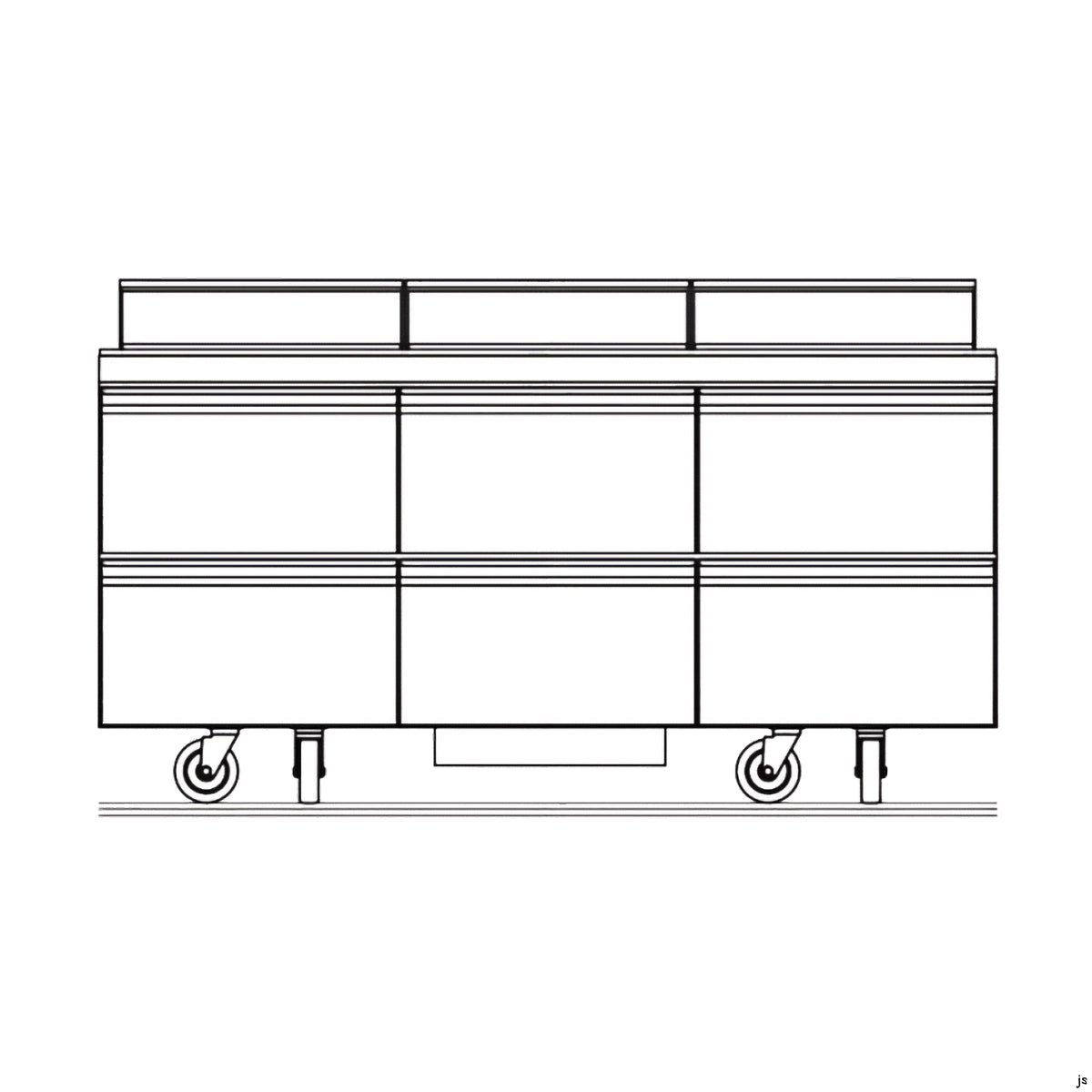 Delfield D4472NP-18 72.13-Inch Sandwich & Salad Prep Table — 18 Pans, 6 drawers