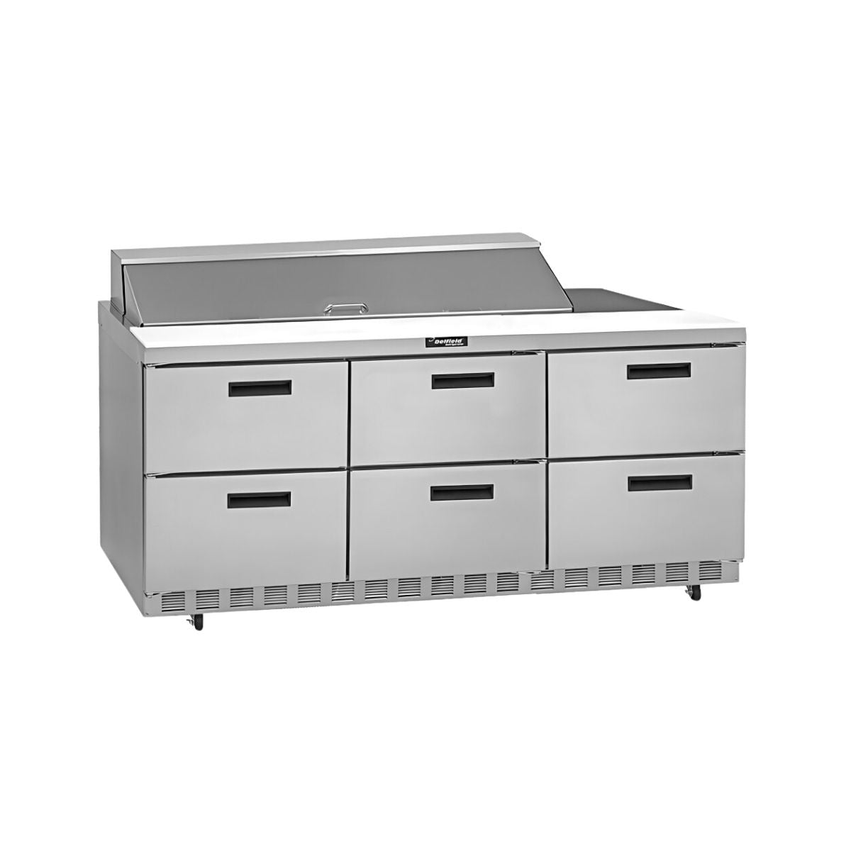 Delfield D4472NP-18M 72.13-Inch Sandwich & Salad Prep Table — 18 Pans, 6 drawers