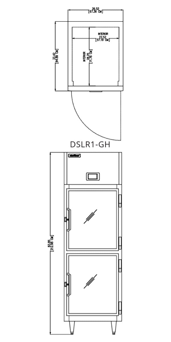Delfield DSLR1-GH 26.52-Inch Reach-In Glass Door Refrigerator — 2 Doors