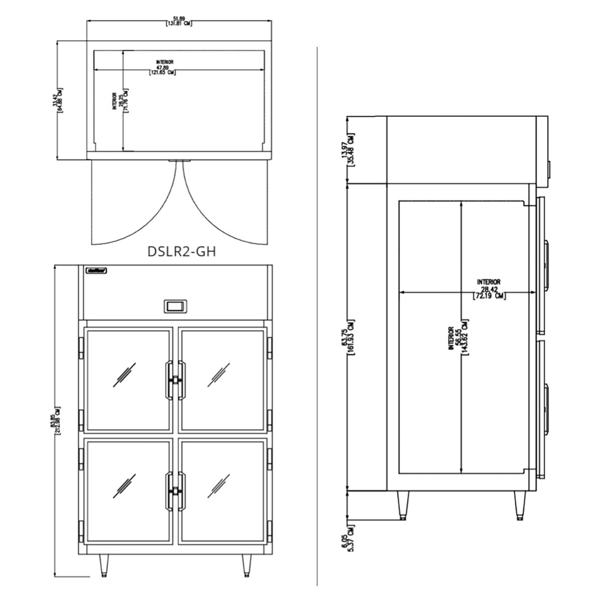 Delfield DSLR2-GH 51.89-Inch Reach-In Glass Door Refrigerator — 4 Doors