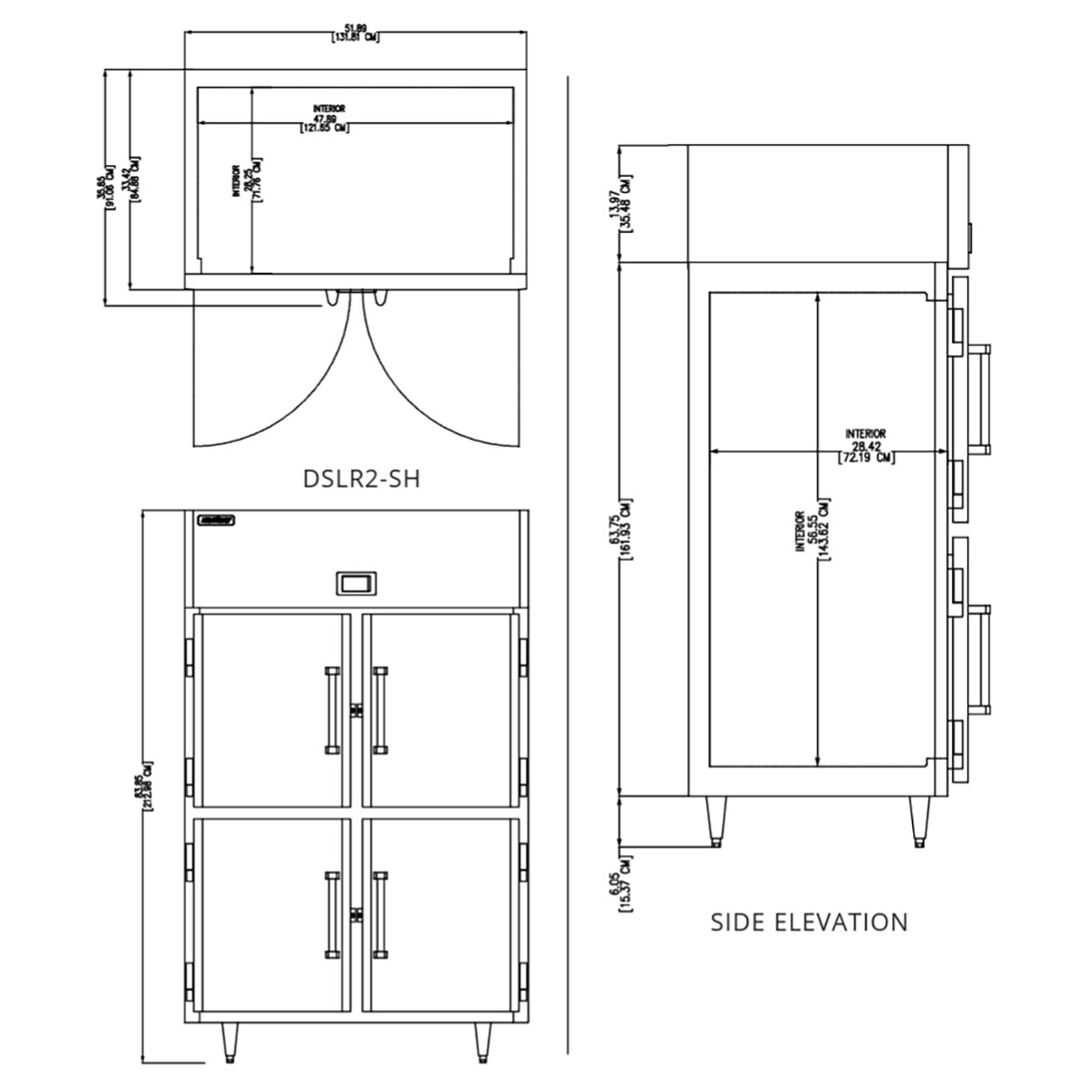 Delfield DSLR2-SH 51.89-Inch Reach-In Refrigerator — 4 Doors