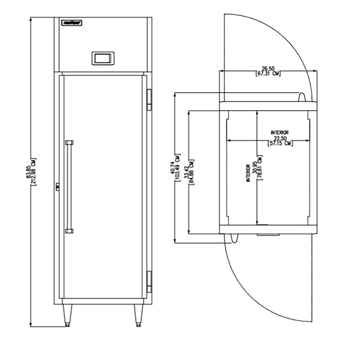 Delfield DSLRPT1-S 26.5-Inch Pass-Thru Refrigerator — 2 Doors