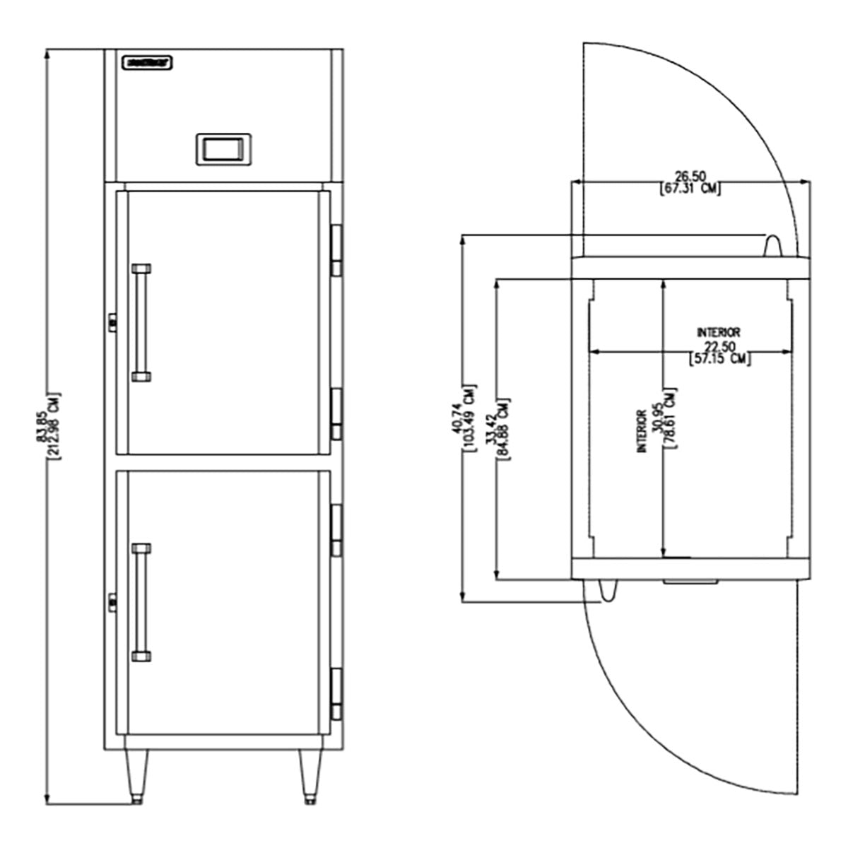 Delfield DSLRPT1-SH 26.5-Inch Pass-Thru Refrigerator — 4 Doors