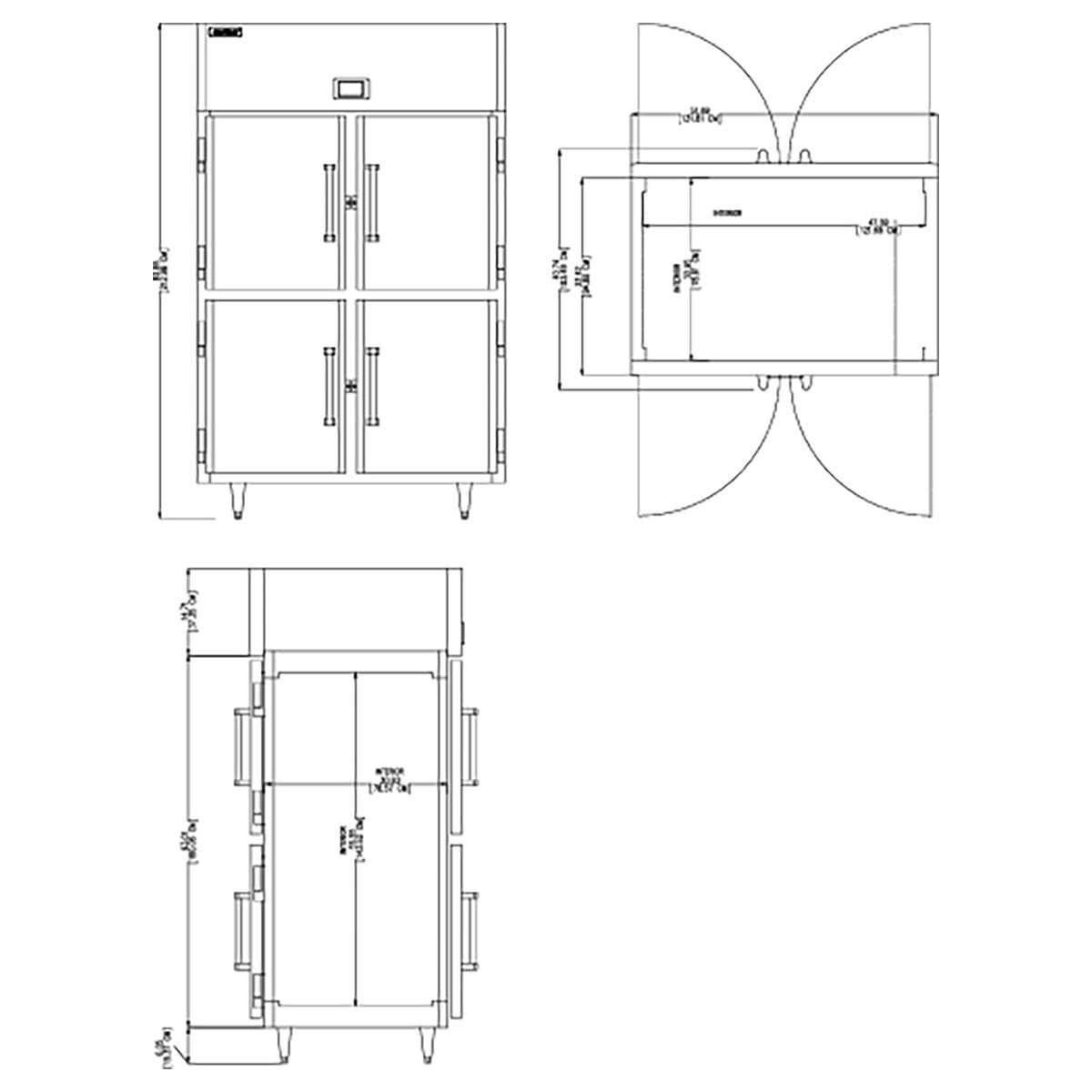 Delfield DSLRPT2-SH 51.89-Inch Pass-Thru Refrigerator — 8 Doors