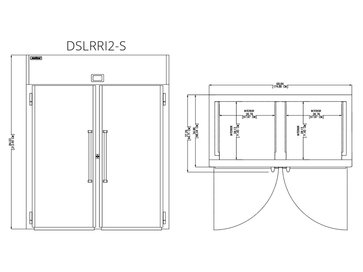 Delfield DSLRRI2-S 68.84-Inch Roll-In Refrigerator — 2 Doors