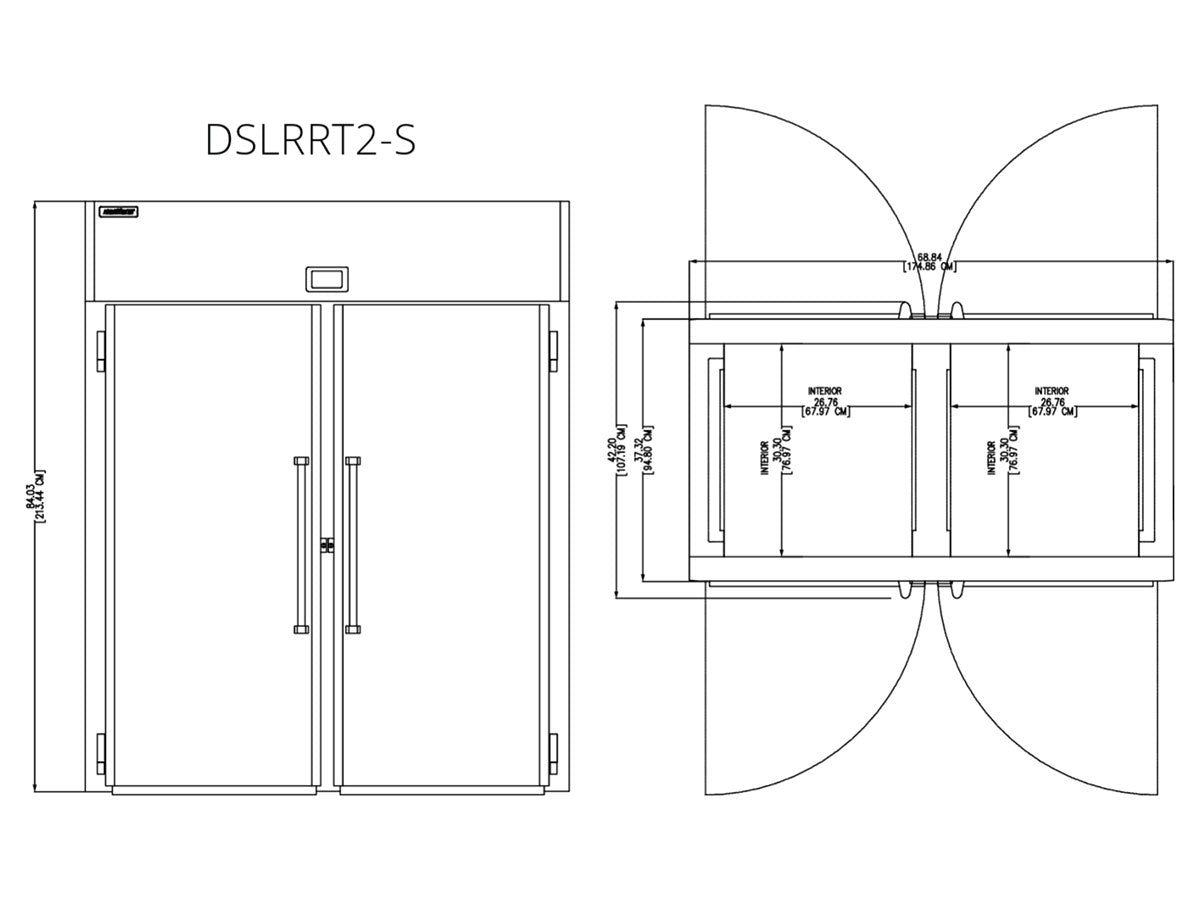 Delfield DSLRRT2-S 68.84-Inch Roll-Thru Refrigerator — 4 Doors