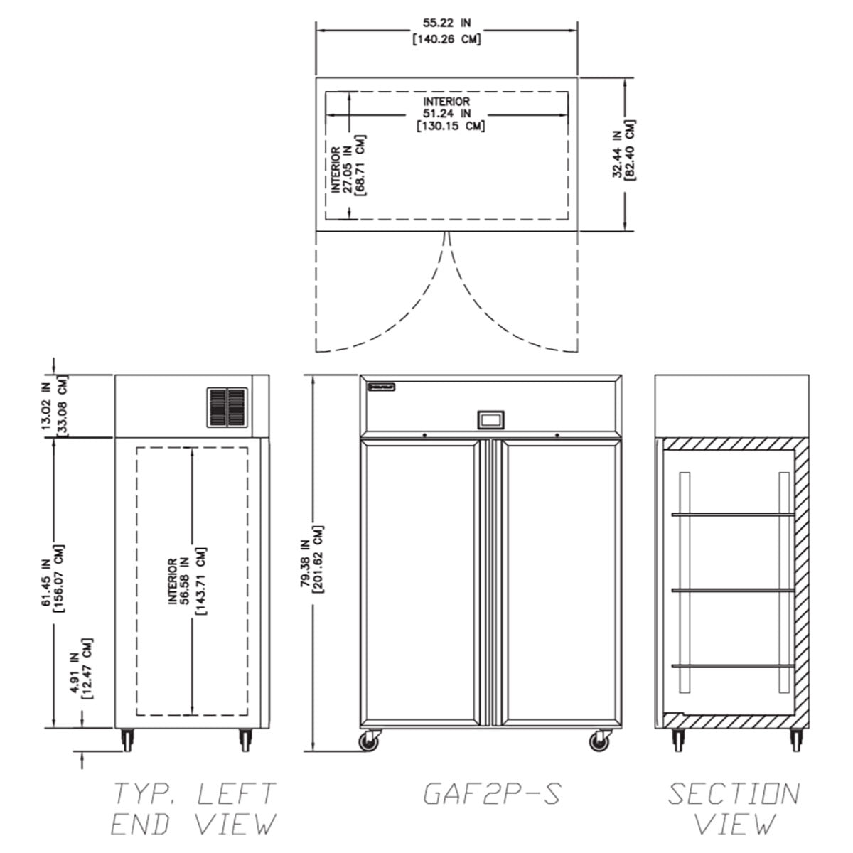 Delfield GAF2P-S 55.22-Inch Reach-In Freezer — 2 Doors