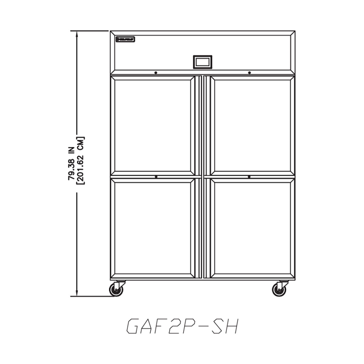 Delfield GAF2P-SH 55.22-Inch Reach-In Freezer — 4 Doors