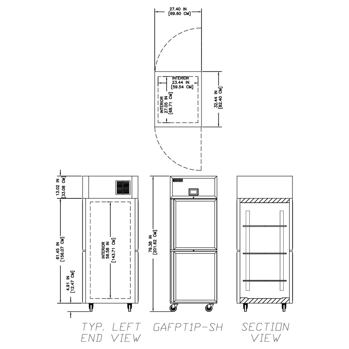 Delfield GAFPT1P-SH 27.4-Inch Pass-Thru Freezer — 4 Doors