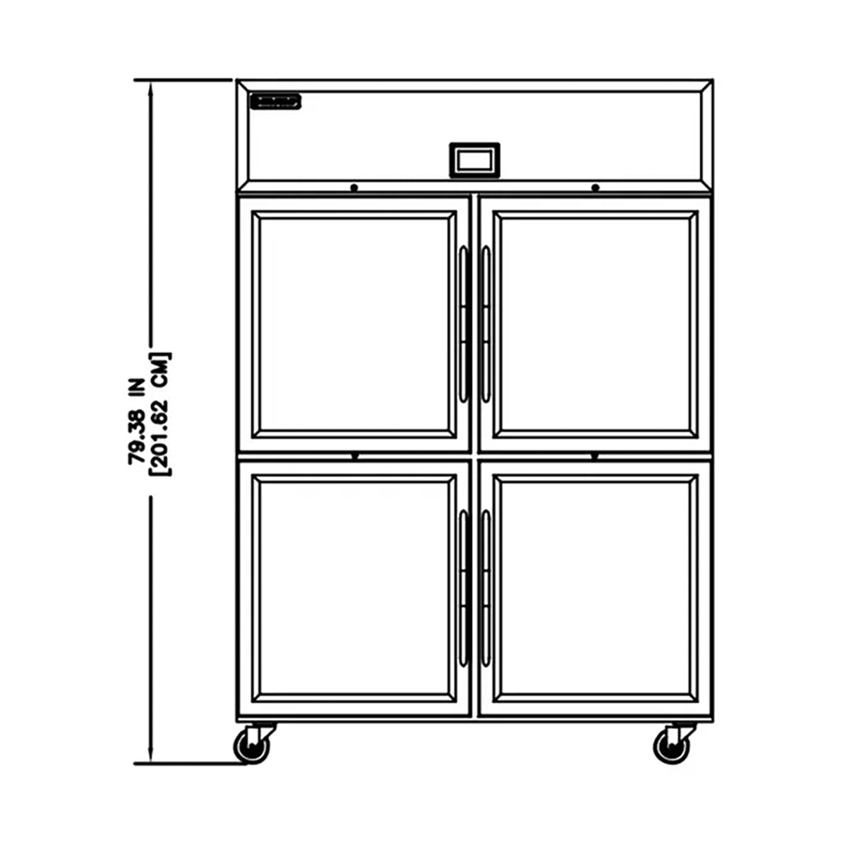 Delfield GAR2P-GH 55.22-Inch Reach-In Glass Door Refrigerator — 4 Doors