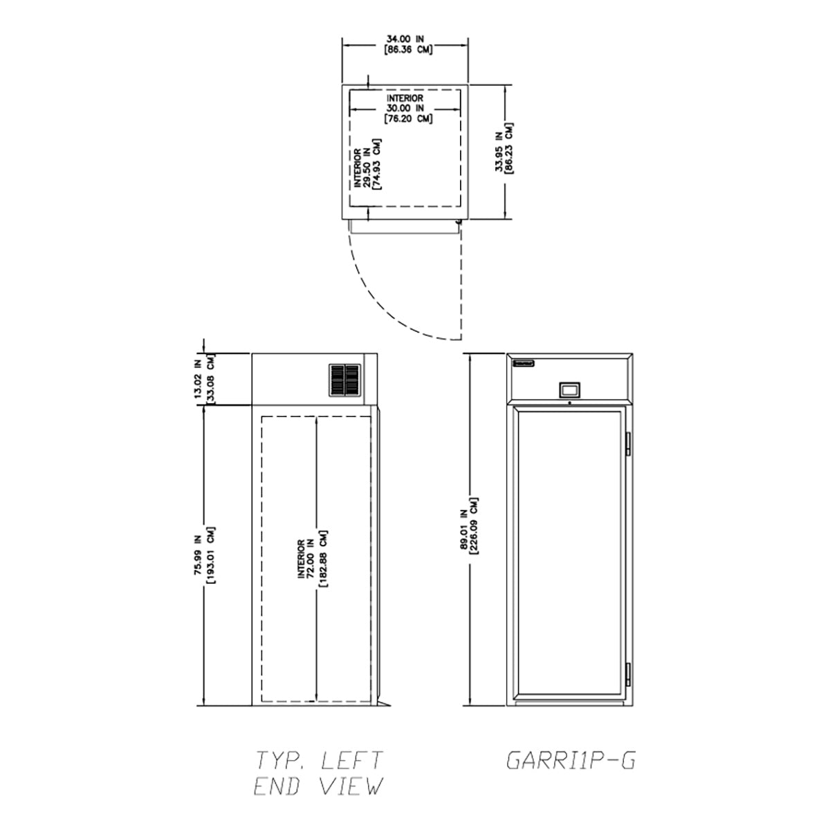 Delfield GARRI1P-G 34-Inch Roll-In Glass Door Refrigerator — 1 Door