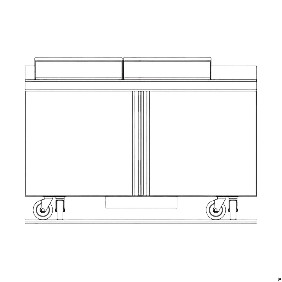 Delfield ST4460NP-12 60.13-Inch Sandwich & Salad Prep Table — 12 Pans, 2 doors