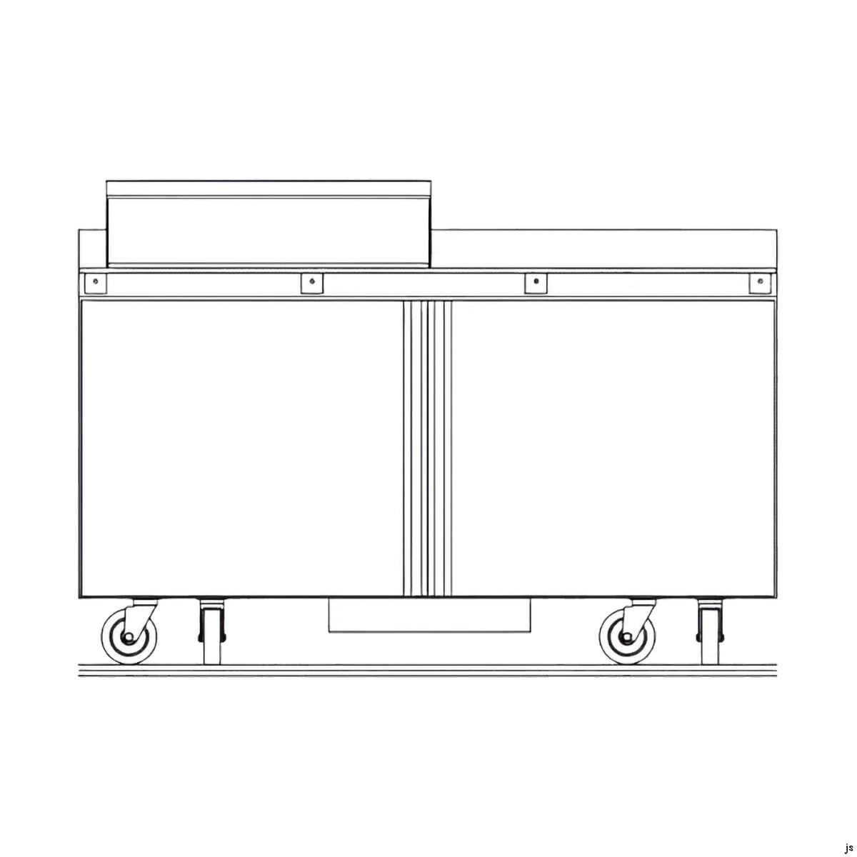 Delfield ST4464NP-12M 64.13-Inch Sandwich & Salad Prep Table — 12 Pans, 2 doors