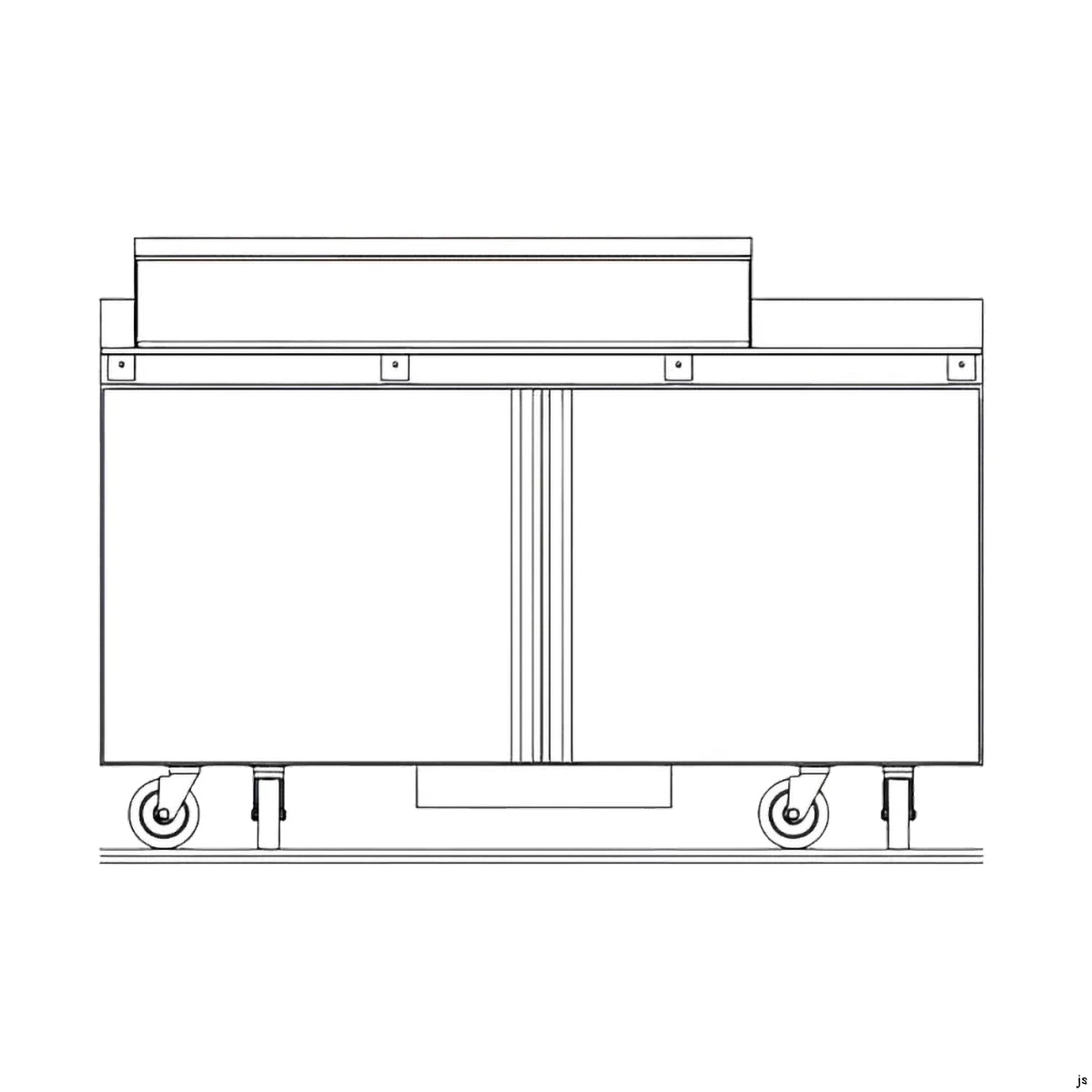 Delfield ST4464NP-18M 64.13-Inch Sandwich & Salad Prep Table — 18 Pans, 2 doors
