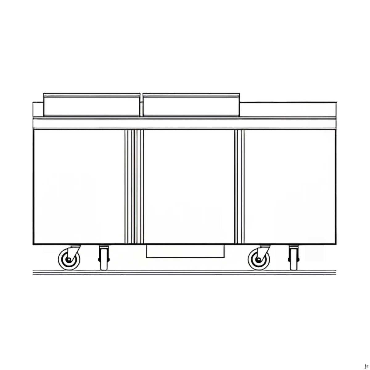 Delfield ST4472NP-12 72.13-Inch Sandwich & Salad Prep Table — 12 Pans, 3 doors