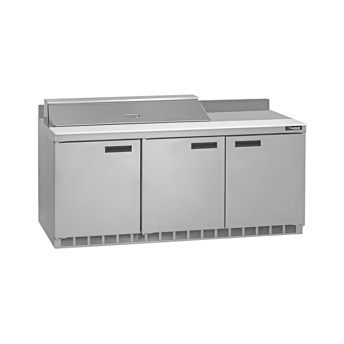 Delfield ST4472NP-18M 72.13-Inch Sandwich & Salad Prep Table — 18 Pans, 3 doors