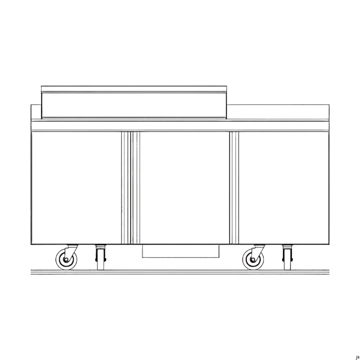 Delfield ST4472NP-18M 72.13-Inch Sandwich & Salad Prep Table — 18 Pans, 3 doors