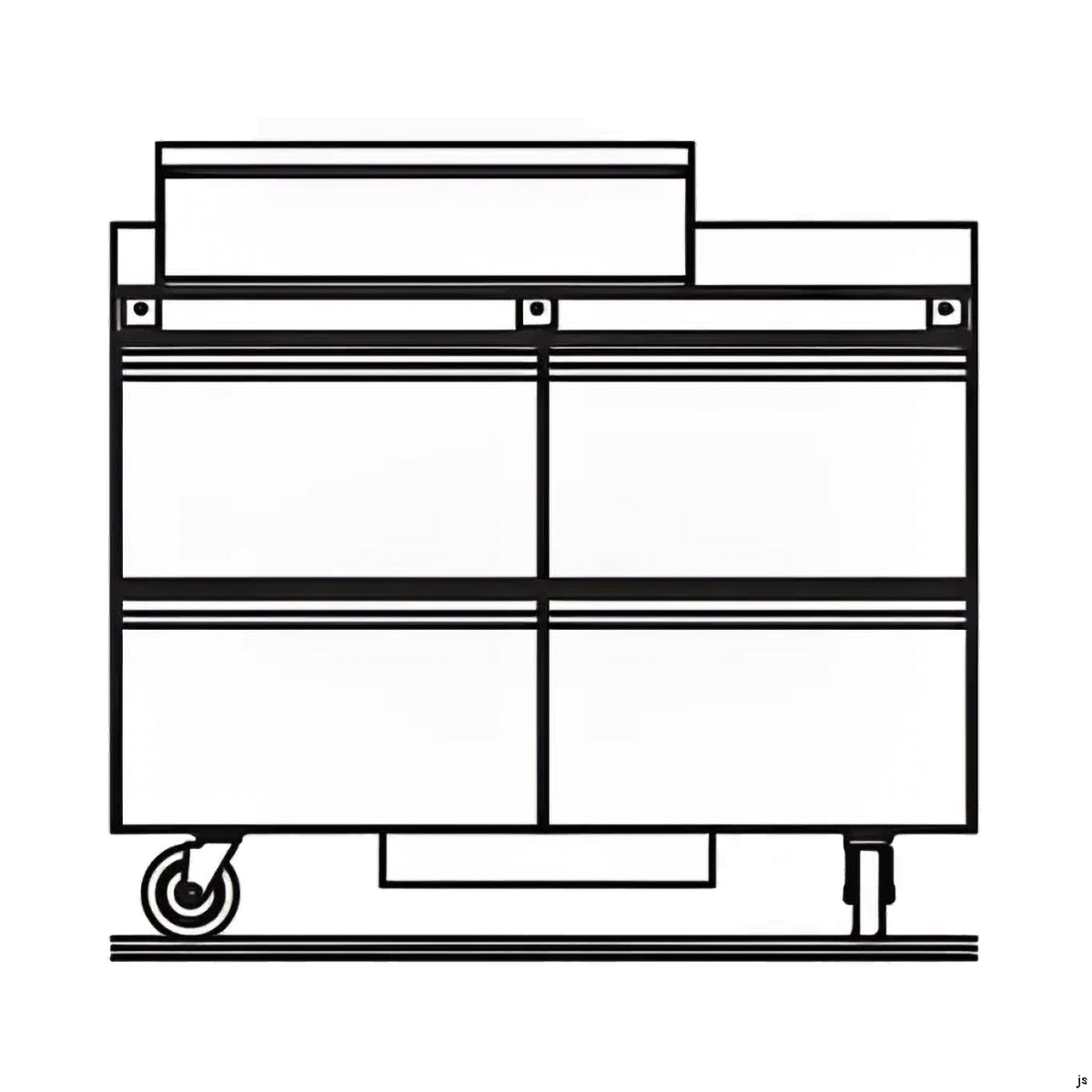 Delfield STD4448NP-12M 48.13-Inch Sandwich & Salad Prep Table — 12 Pans, 4 drawers