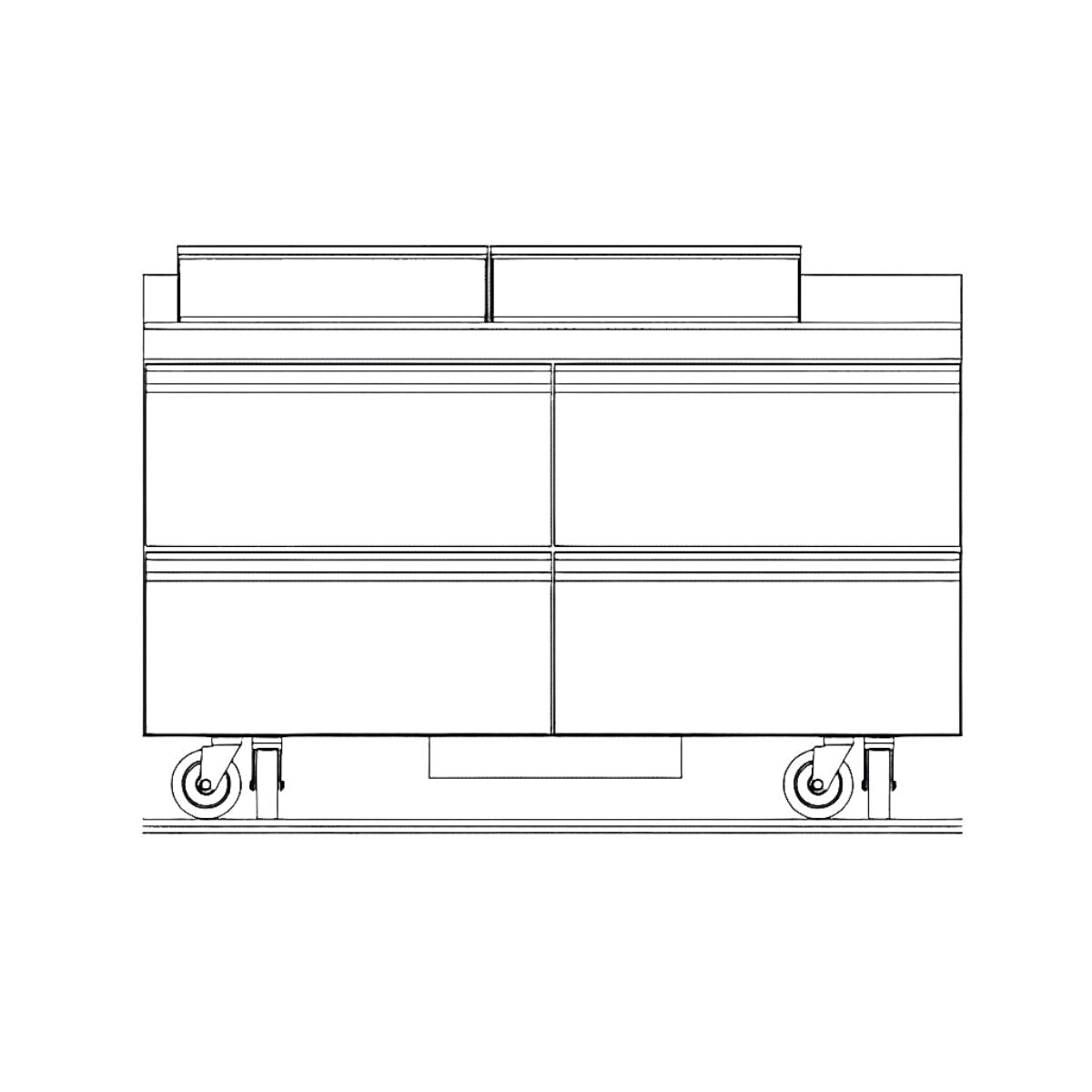 Delfield STD4460NP-12 60.13-Inch Sandwich & Salad Prep Table — 12 Pans, 4 drawers