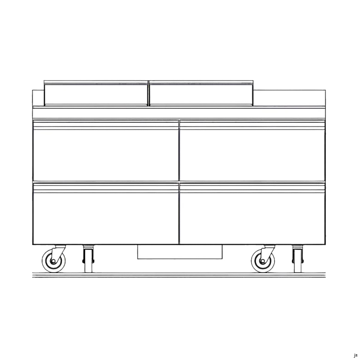 Delfield STD4464NP-12 64.13-Inch Sandwich & Salad Prep Table — 12 Pans, 4 drawers