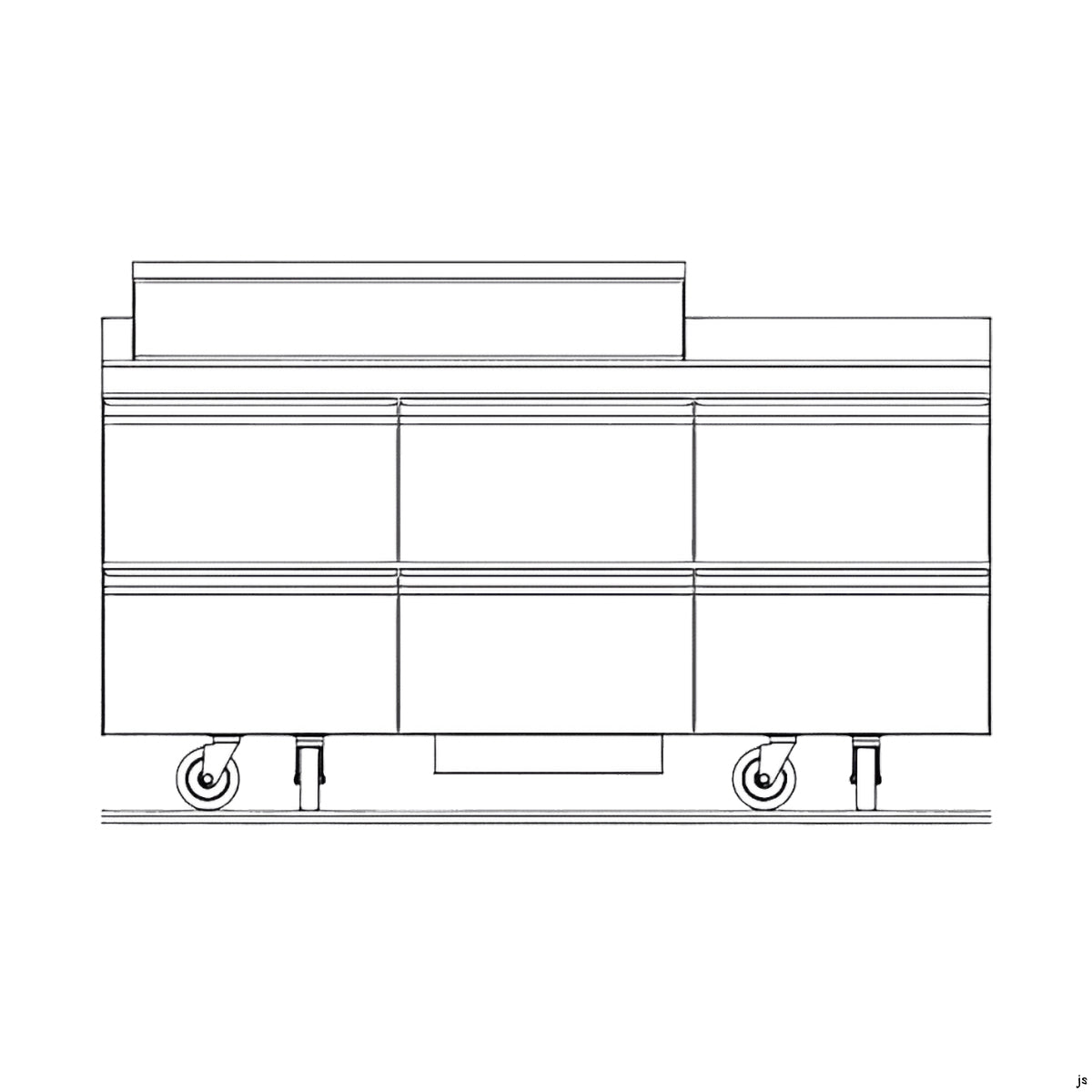 Delfield STD4472NP-18M 72.13-Inch Sandwich & Salad Prep Table — 18 Pans, 6 drawers