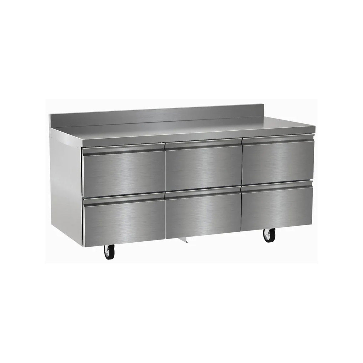 Delfield STD4472NP 72-Inch Commercial Worktop Refrigerator — 6 drawers