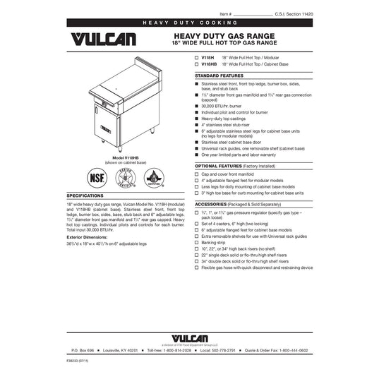 Spec Sheet
